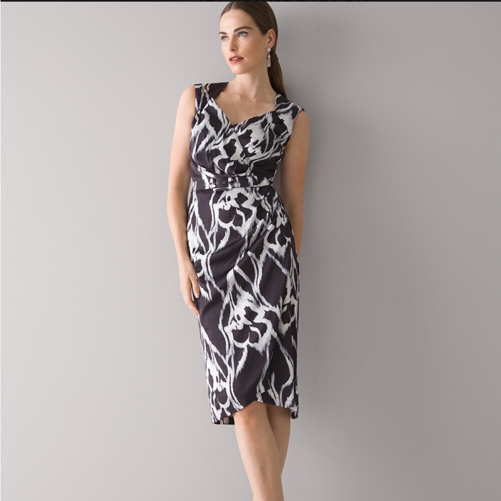 White House Black Market Iris Ikat Faux Wrap Dress
